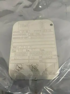 USED BS&B TYPE GFR-SE BURST PRESSURE 1.5" RUPTURE DISC 43.5 PSIG