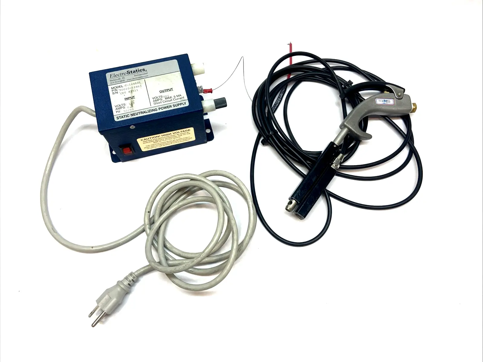 USED ELECTROSTATICS STATIC NEUTRALIZING POWER SUPPLY W/ GUN ATTACHMENT
