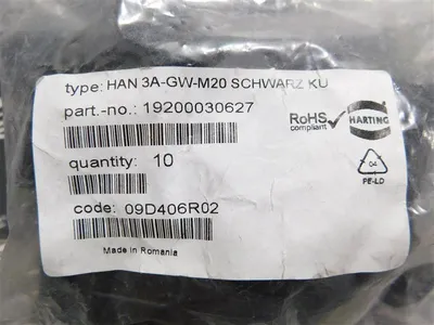 Bag of 10 Harting 19200030627 Heavy Duty Power Connectors New