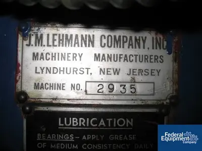 USED J. M. Lehmann 8" X 12" LEHMANN THREE ROLL MILL