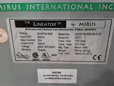 USED 2006 MIRUS AUHF-25-600-60-D-E1