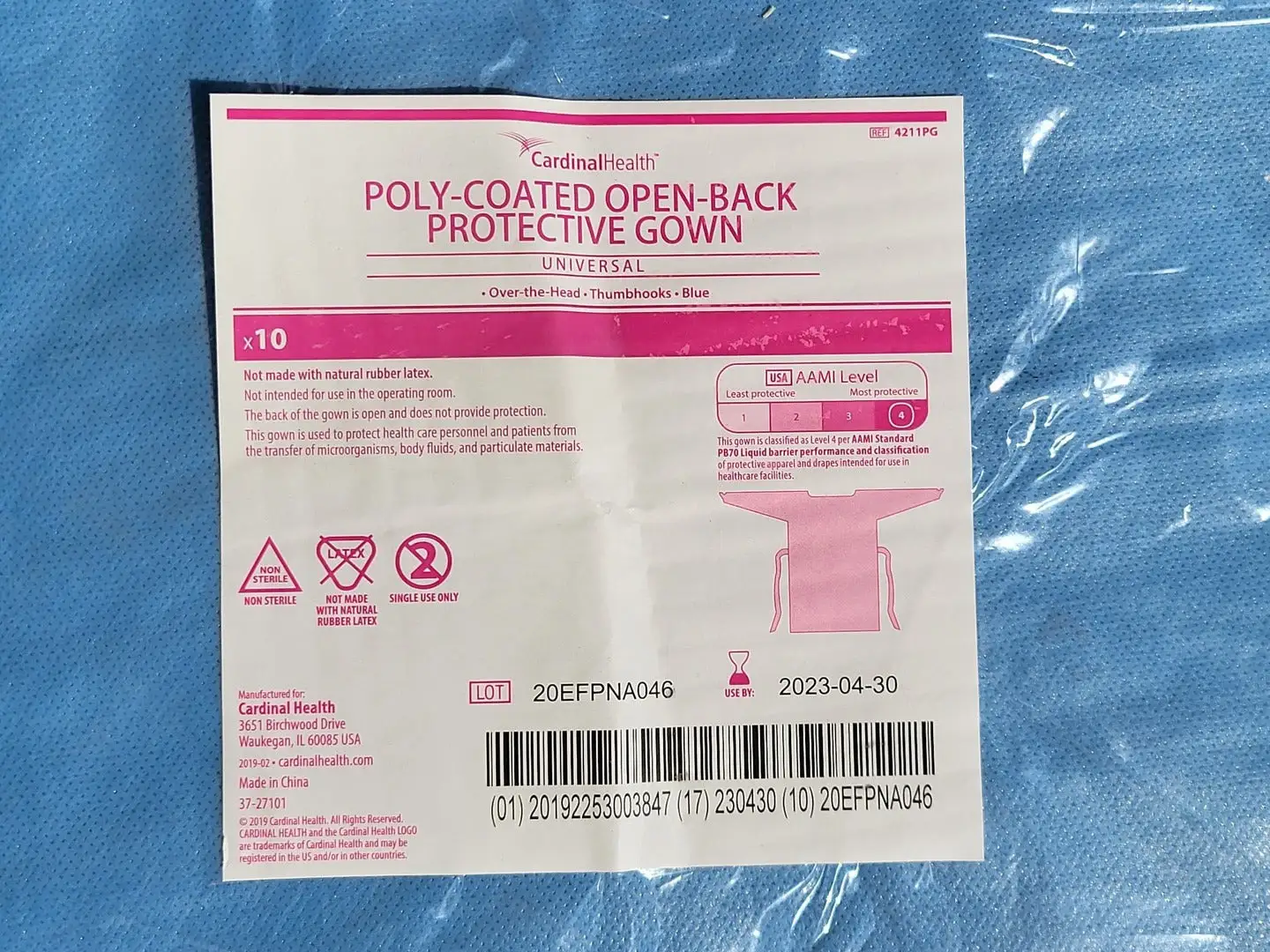 Poly-Coated Open Back Protective Gown (Bag of 10 pcs)