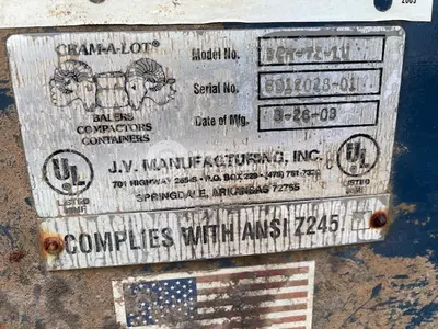 USED JV MANUFACTURING DCR-72-LU DEEP CHAMBER VERTICAL
