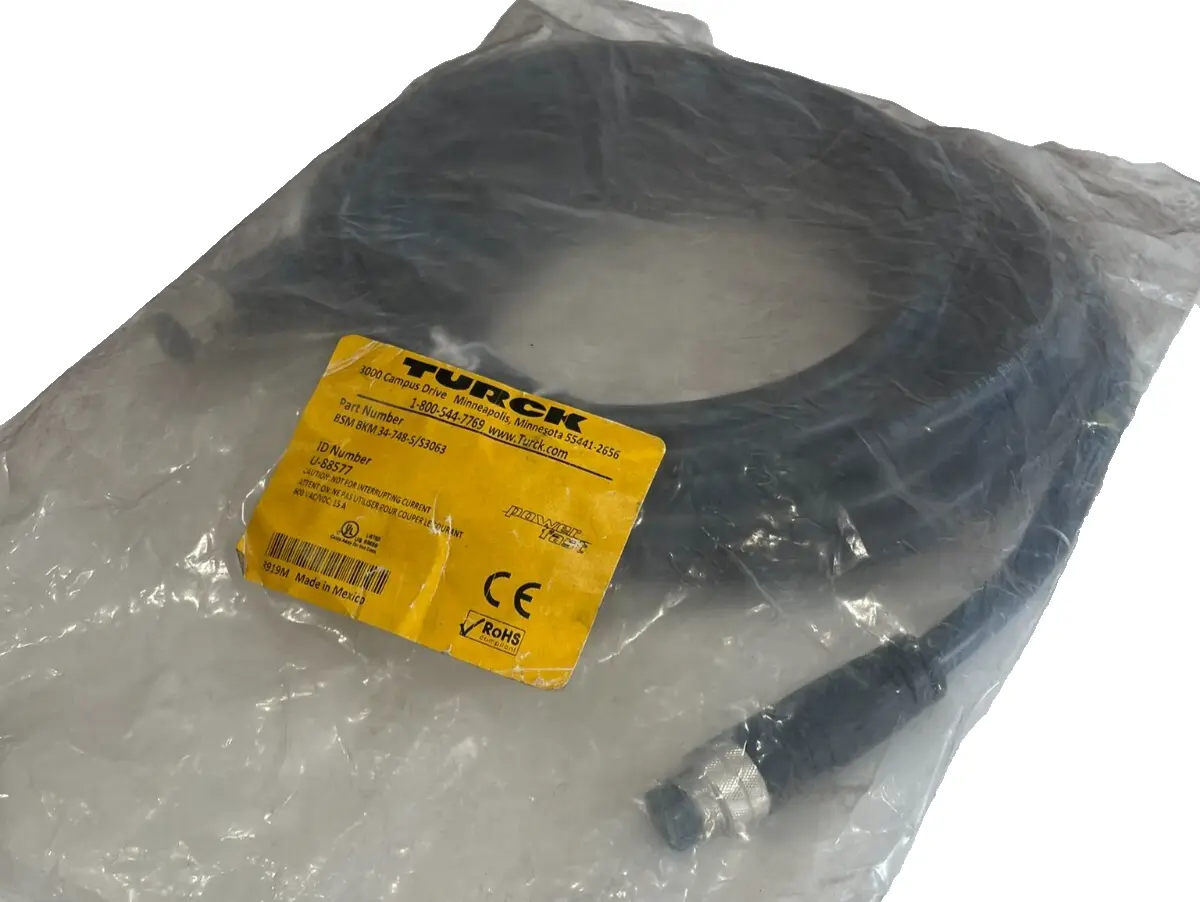 NEW TURCK BSM BKM 34-748-5/S3063 CORDSET U-88577 BSMBKM347485S3063
