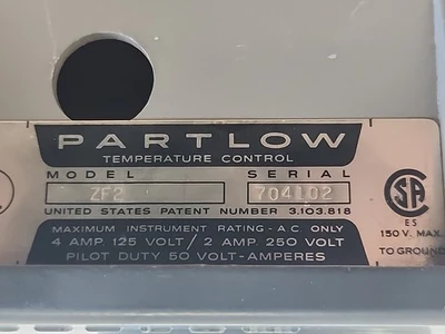 NEW Partlow ZF2