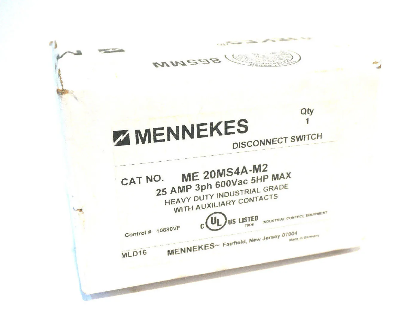 NEW SEALED MENNEKES ME-20MS4A-M2 DISCONNECT SWITCH ME20MS4AM2