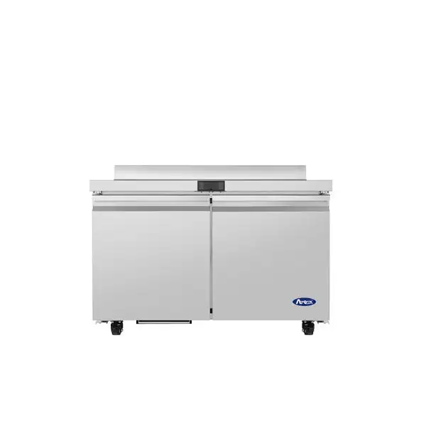 New | in-Stock Atosa New Atosa AWR48SD 48" Worktop Refrigerator with Backsplash - Two Door Commercial Refrigerator Worktop Refrigerators Illinois US | Falcon Restaurant Supply #1373604