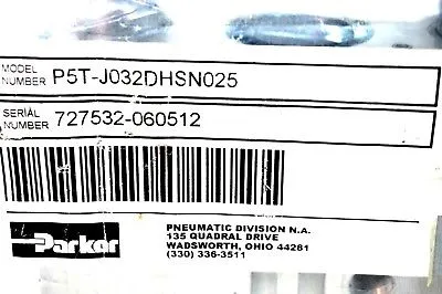 NEW PARKER P5T-J032DHSN025 SHORT STROKE THRUSTER