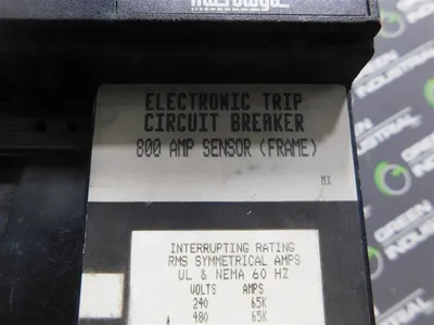Square D MEL36600LI Circuit Breaker 800A Frame Sensor RP 075 Rating Plug Used