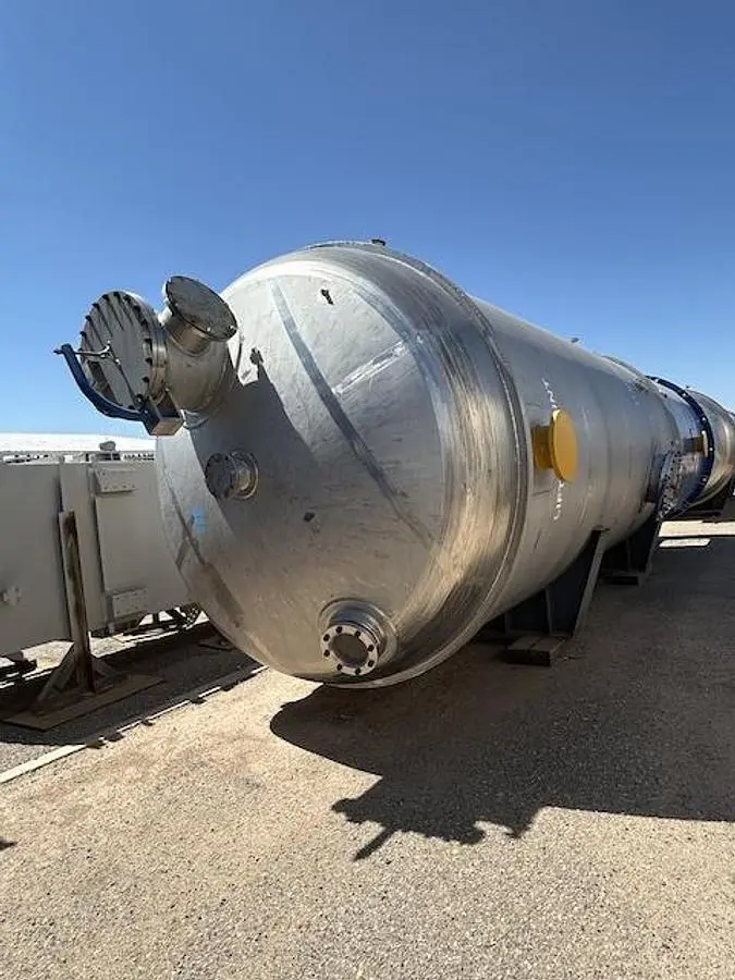 Reactor, 13,285 Gallon, 304L Stainless Steel, Equipromex, with 316L Stainless Coil, Vertical, 50 PSI, Unused, #5991583
