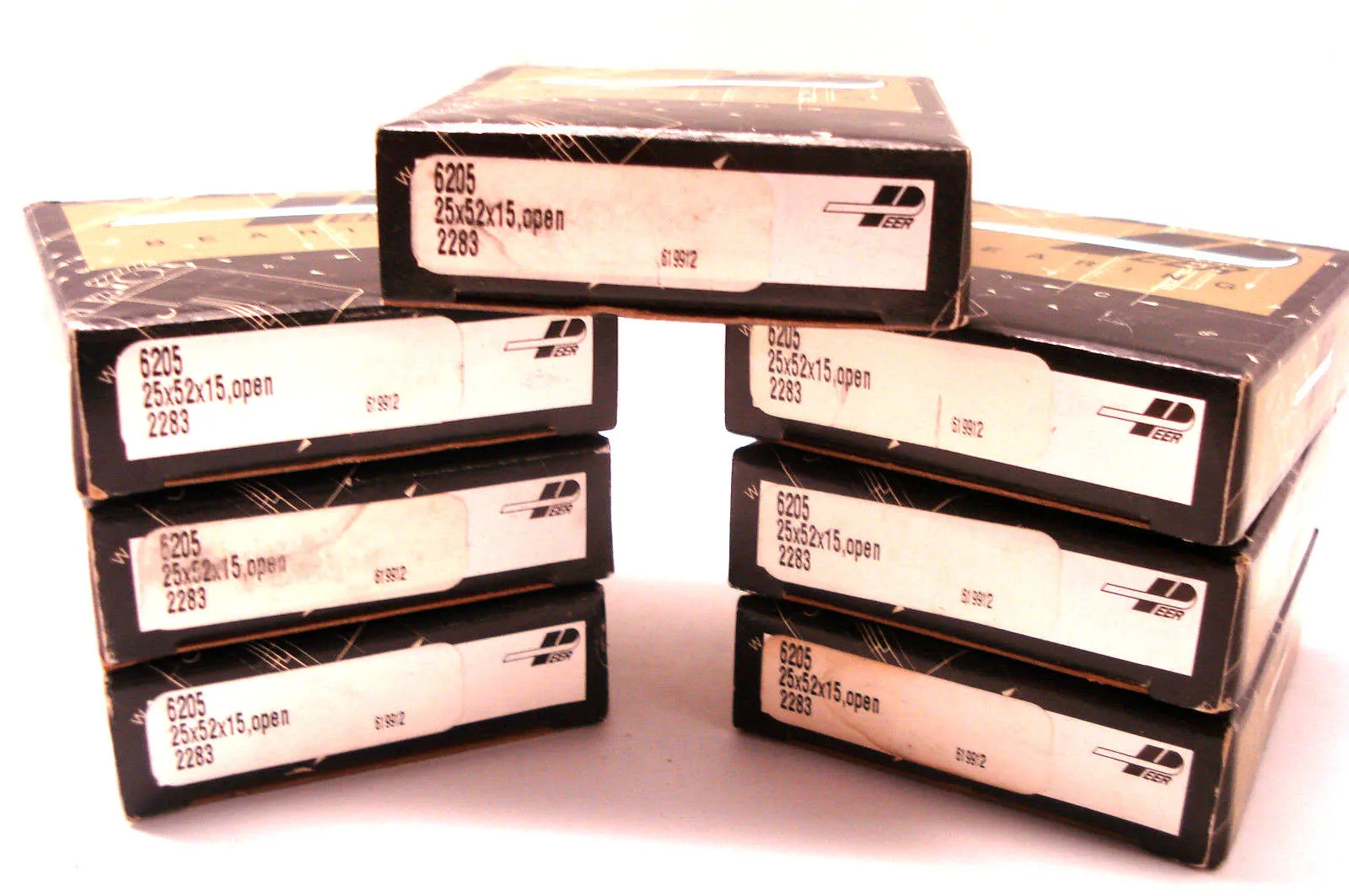 7 NEW PEER 6205 BEARING 25X52X15 OPEN 2283
