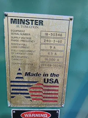 18" x .075" x 5,000 LB MINSTER & DALLAS COIL SERVO FEED LINE