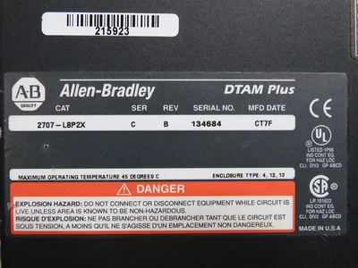 Allen Bradley 2707-L8P2X Series C Rev. BDTAM Plus Interface Panel