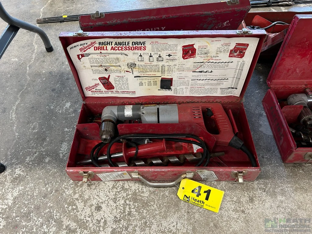Used _UNKNOWN_ MILWAUKEE 1/2" RIGHT ANGLE DRILL W/ CASE Portable Drills including Magnetic Base Illinois US | Heath Industrial Auction Services #1379496