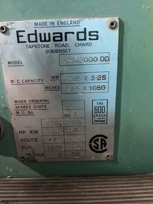 Used EDWARDS 3.25/2000DD Sheet Metal Shears British Columbia CA | Lenmark #276684