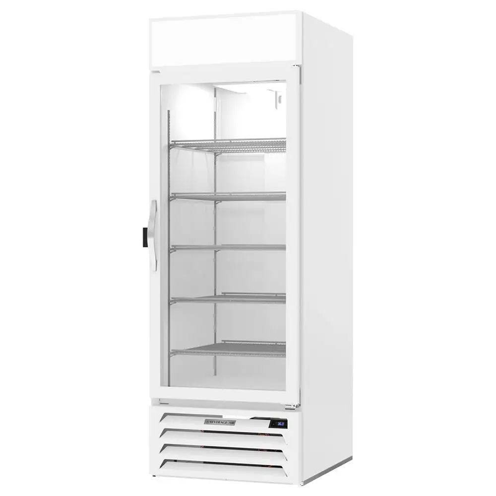 Beverage-Air MMR23HC-1-W-IQ 28 3/8" Marketmax® One Section Glass Door Merchandiser - (1) Right Hinge Door, White, 115v