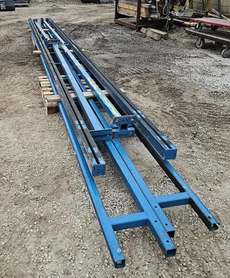 USED GORBEL 250# FREESTANDING BRIDGE CRANE SYSTEM W/VACUUM LIFT