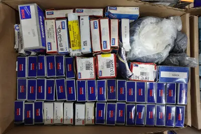PALLET OF ASSORTED BEARINGS AND BEARING ACCESSORIES, LINERS, ADAPTERS, ROLLER, INSERT, HOUSED UNITS