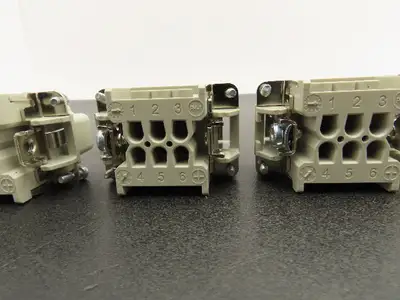 Epic 10190000 HB-E Male Connector Insert 6-Pin 16A 500V Lot of 6