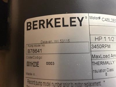 PENTAIR Berkeley B78641 Centrifugal Pumps | Fram Fram LLC (9)