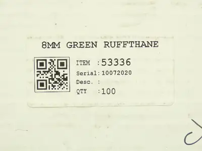 Volta 53336 Green Ruffthane Round Belting 8mm Diameter 75' Length