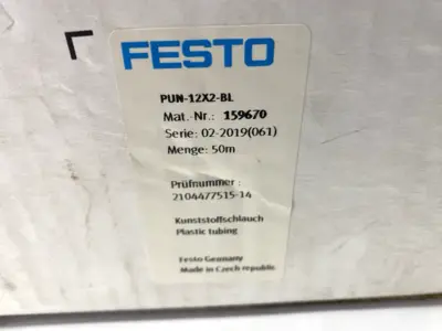 New | in-Stock FESTO BLUE PLASTIC TUBING 8MM ID 12MM OD 159670 CUT TO 9M Hoses | Maverick Industrial Sales #1100765