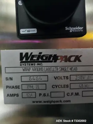 Used WEIGHPACK SYSTEMS SINGLE HEAD WRAPAROUND Labelers Illinois US | Aaron Equipment #87186