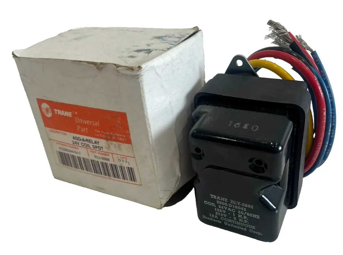 NEW TRANE RLY-0988 ADD-A-RELAY 120V COIL SPDT RLY0988