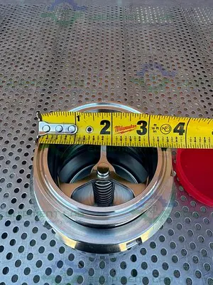 NEW 316L STAINLESS STEEL INLINE CHECK VALVE W/ 3" SANITARY FITTING