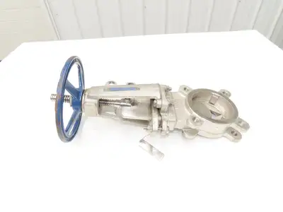 FNW 65BM 3" Stainless Knife Gate Valve V-Port Rising Stem Metal Seat