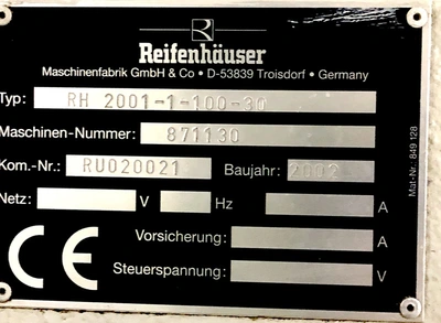 Reifenhauser 100mm Monofilament Extrusion Line v- New 2002