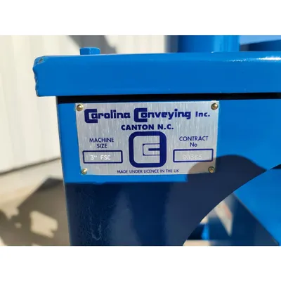 New Carolina Conveying 3" Dia x 10' Long Flexible Screw Conveyor, Mild Steel