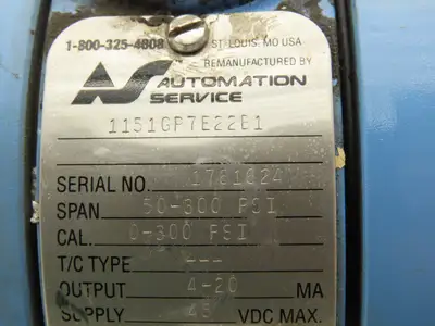 Rosemount M-618SCT316SS 1151GP7E22B1 Pressure Transmitter 45VDC 300 PSI & Valve