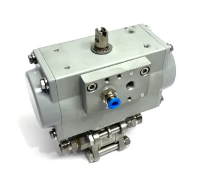 USED FESTO QUARTER TURN ACTUATOR 8047645 W/ 1686632 BALL VALVE
