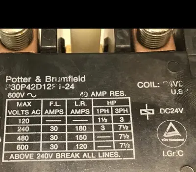 Used POTTER & BRUMFIELD P3OP42D1281-24 Relays & Switches Michigan US | Ideal Machinery #1318625