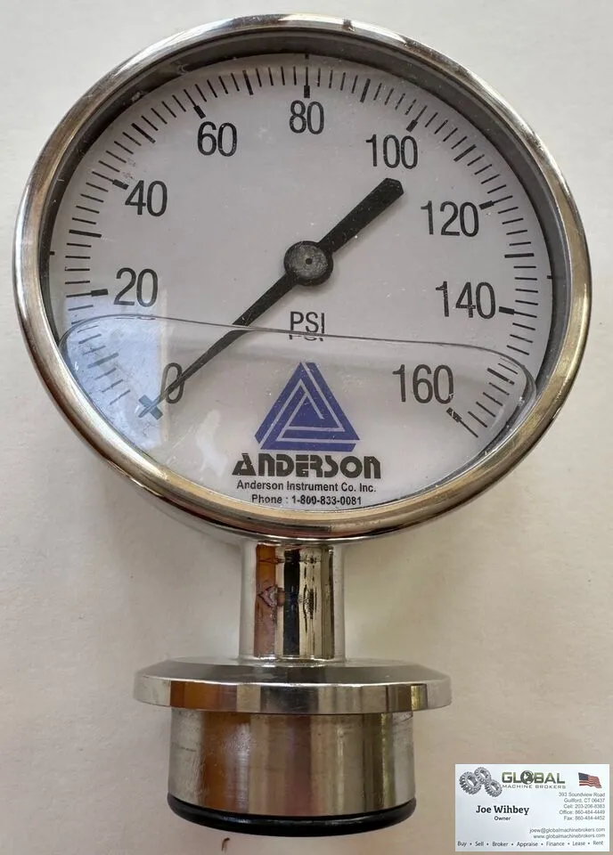 Anderson Extended Life Sanitary Pressure Gauge 0-160 PSI
