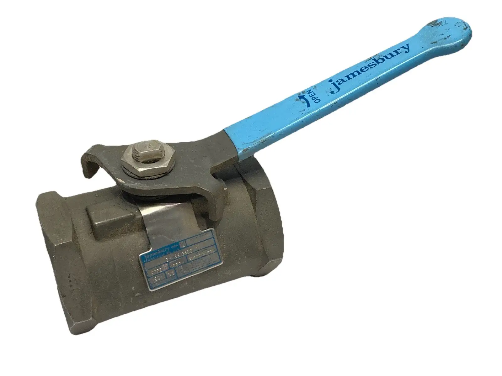 USED JAMESBURY SERIES 3000 STAINLESS STEEL BALL VALVE 2"