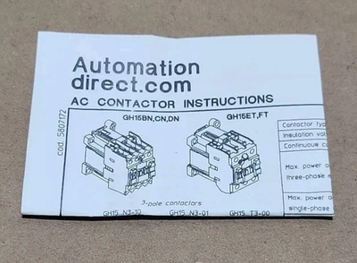 NEW Automation Direct ["GH-15DN3-10A", "4112488"]