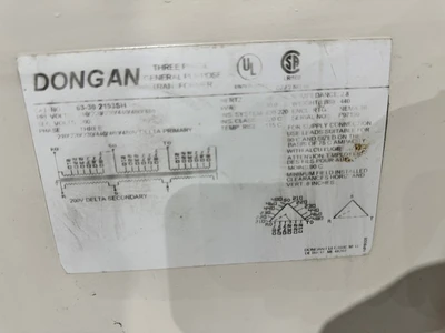 DONGAN 30KVA TRANSFORMER HV:210-480 LV:200