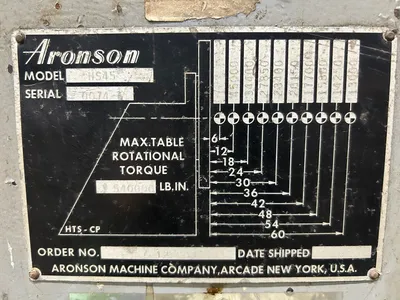 Used ARONSON HS45 Welding Positioners Quebec CA | MACHINERY INC. #789061