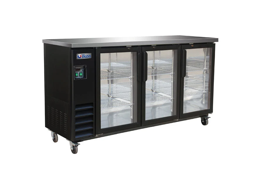 45-0170 IKON IBB73-3G-24 Self Contained Glass Swing 3 Door Back Bar