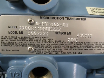 USED Micromotion 2700 R11 DB UEZZZ