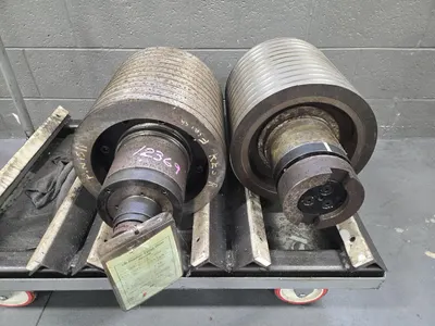 (2) OD Grind Drum Spindle w/ Cart