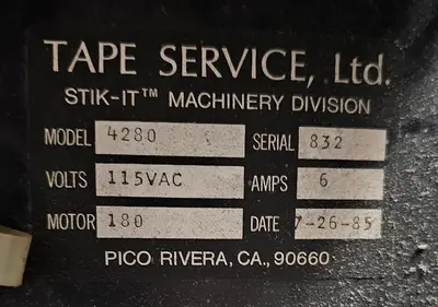 USED 1985 TAPE SERVICE, LTD. 4280