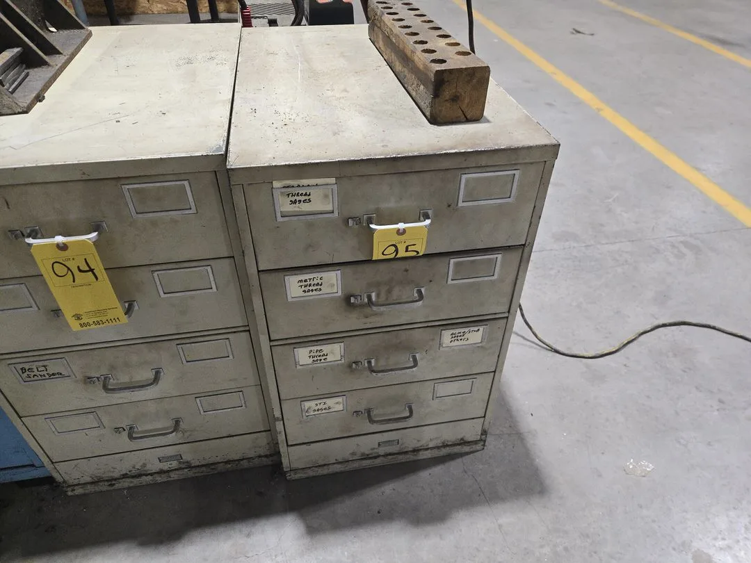 Filing Cabinet and Contents; Mixed Thread Gages