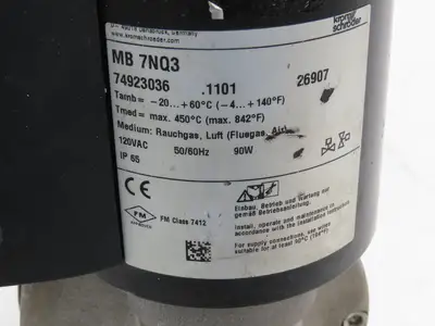 Krom Schroder MB-7NQ3 Butterfly Valve 4" DN100 Wafer Style Solenoid Actuator