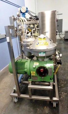 Westfalia CSC 6-06-076 hydro-hermetic clarifier skid, 316L SS.