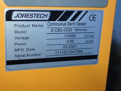 Used JORESTECH ECBS630D Sealers Ohio US | HGR 24 #750831