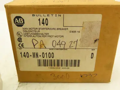 Allen Bradley 140-MN-0100 Manual Motor Starter 1.5Hp 600v 3Ph 0.63-1A Ser D