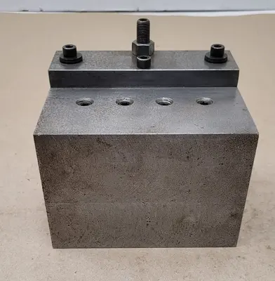 QUICK CHANGE BORING BAR TOOL POST HOLDER, LATHE TOOLING, 2.25IN BORE, 2-1/4IN WEDGE, L4IN, W5IN